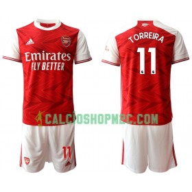 Arsenal Lucas Torreira 11 Bambino Maglia Prima 2020/2021 Manica Corta (+ Pantaloncini)